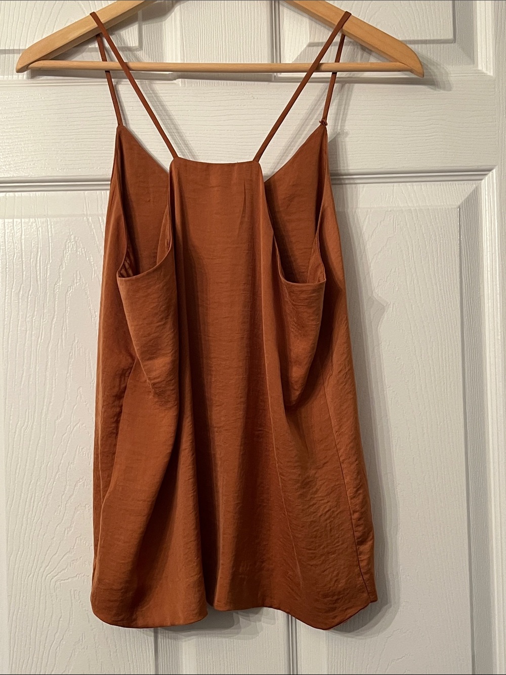 H&M Rust-Brown Satin Spaghetti-Strap Cami - Picture 5 of 9
